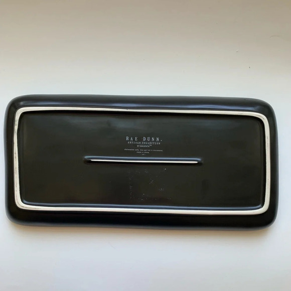 Rae Dunn Halloween Black Platter Tray TRICK OR TREAT Orange Large Letter - Picture 4 of 7